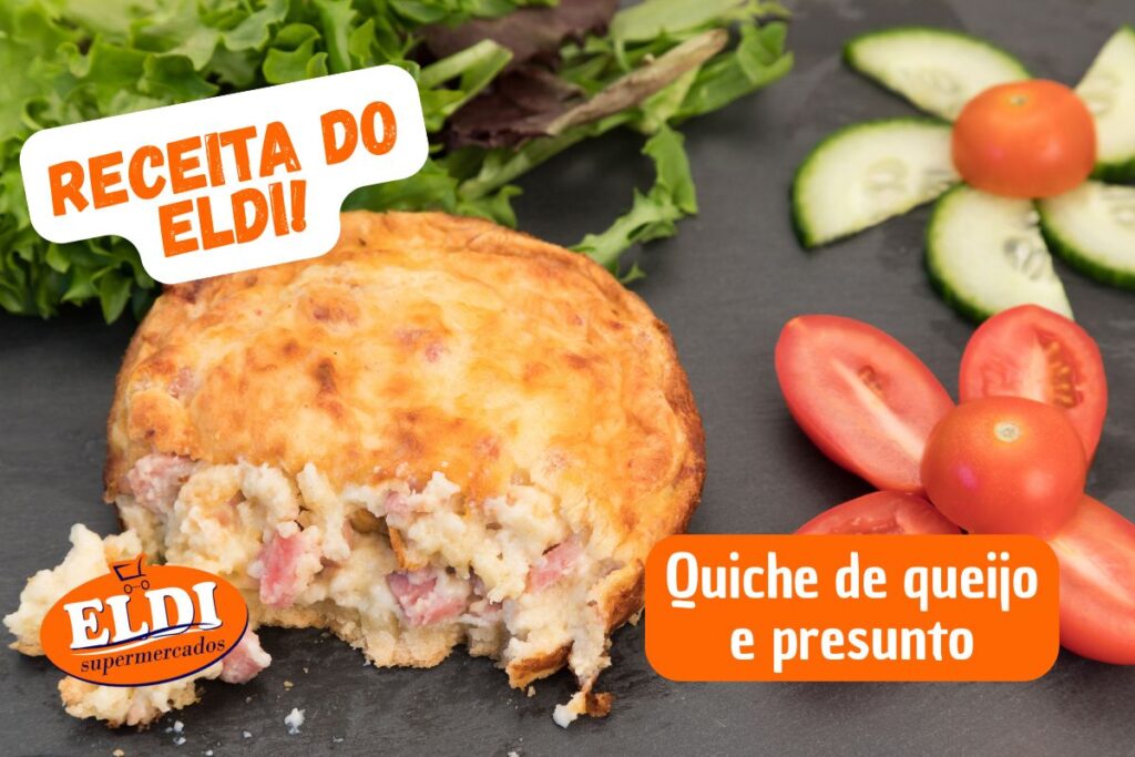 quiche de queijo e presunto